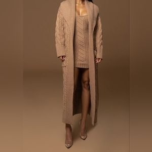 BEIGE UPSTATE CABLE KNIT CARDIGAN